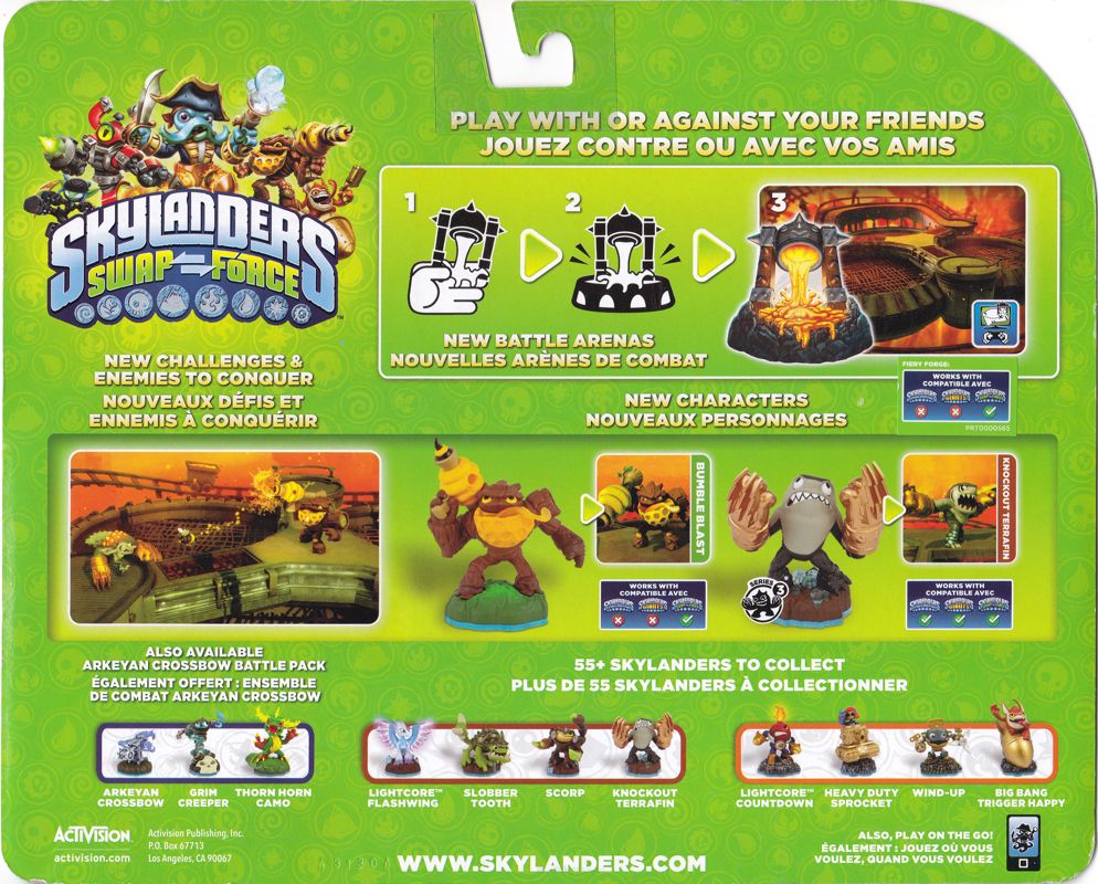 Back Cover for Skylanders: Swap Force - Fiery Forge Battle Pack (Nintendo 3DS and PlayStation 3 and PlayStation 4 and Wii and Wii U and Xbox 360 and Xbox One)