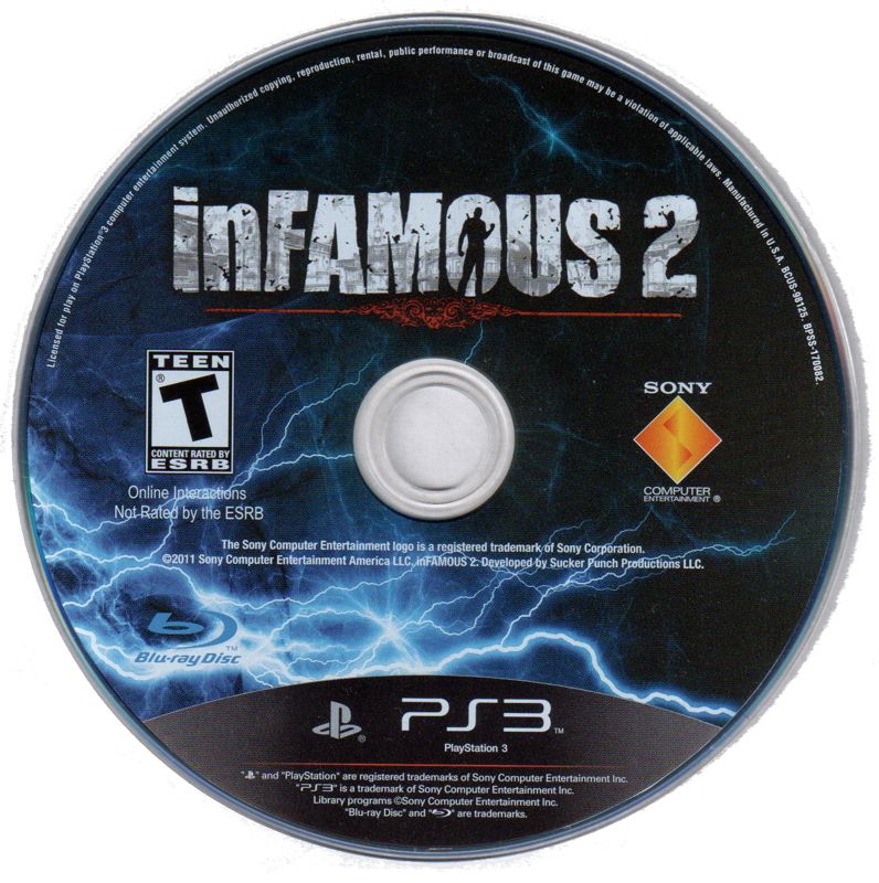 Media for inFAMOUS 2 (PlayStation 3) (Bundled w/ PS3 Slim console)