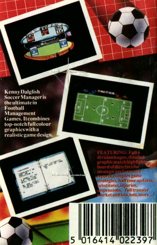 Back Cover for Kenny Dalglish Soccer Manager (Commodore 64)