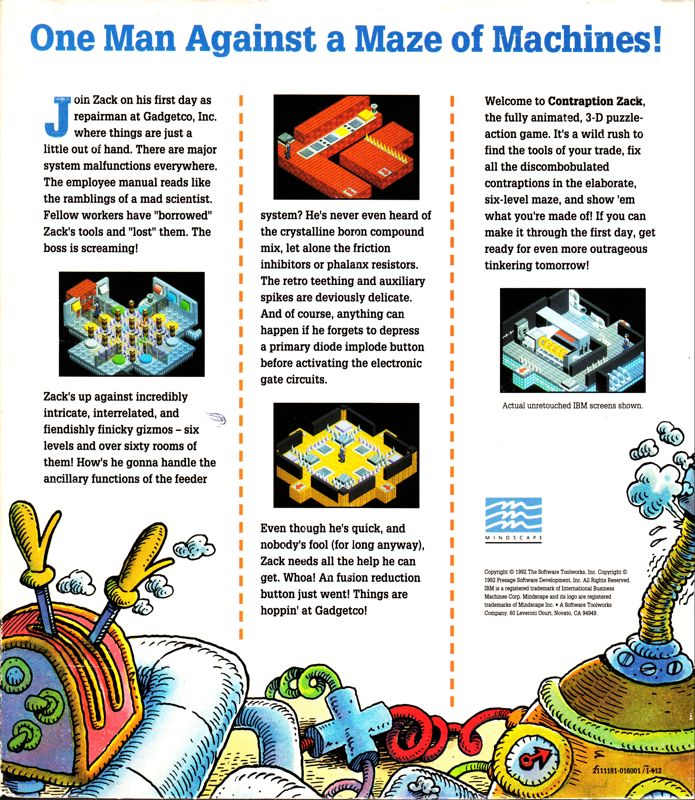 Back Cover for Contraption Zack (DOS)