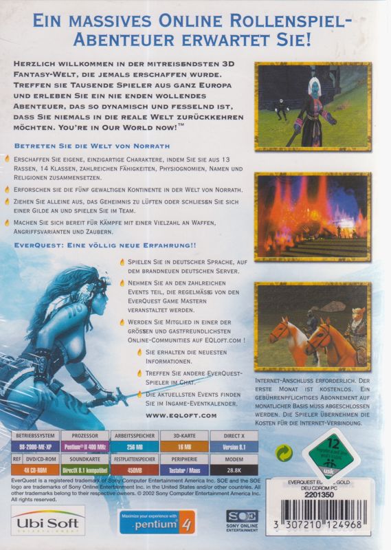 Back Cover for EverQuest: New Dawn (Windows)