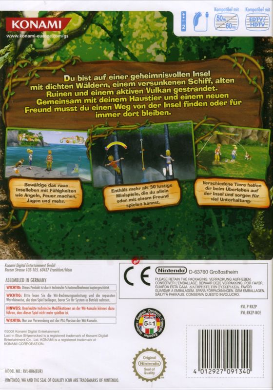 Back Cover for Lost in Blue: Shipwrecked (Wii)