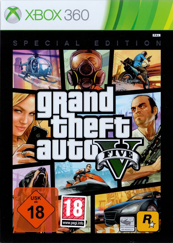 GTA V 5, Grand Theft Auto V - Xbox 360, 2013 Eng EU Glossy Logo First  Release