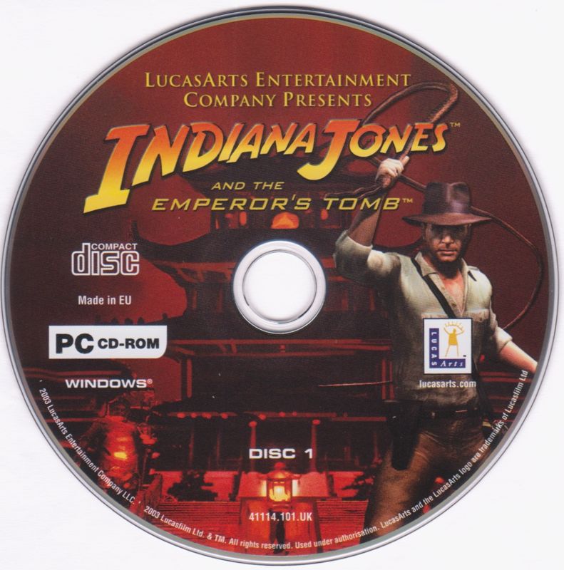 Media for Indiana Jones and the Emperor's Tomb (Windows): Disc 1