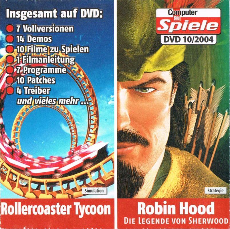 Front Cover for RollerCoaster Tycoon (Windows) (ComputerBild Spiele Covermount DVD 10/2004)