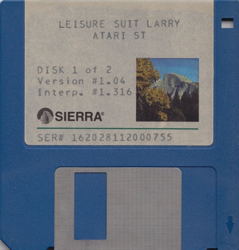 Media for Leisure Suit Larry in the Land of the Lounge Lizards (Atari ST) (alternate disk design): Disk 1 of 2