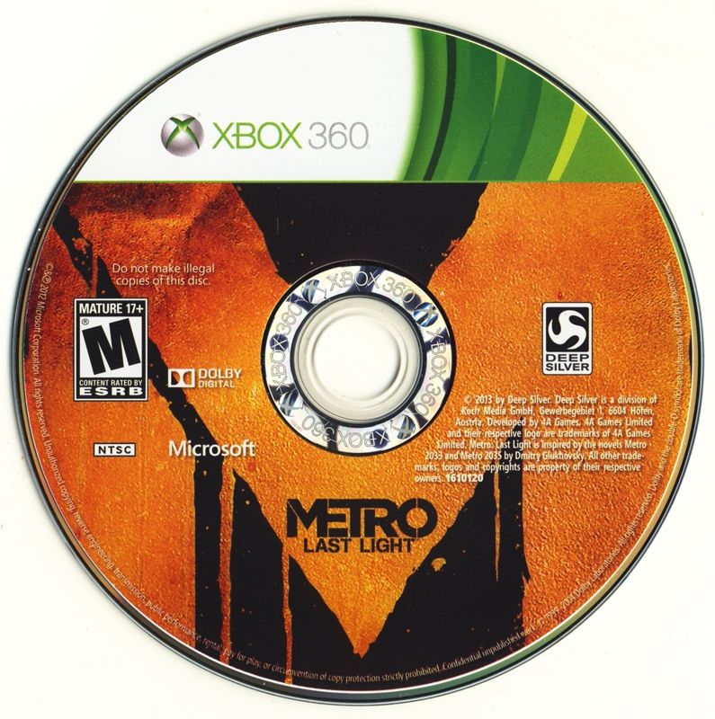 Metro: Last Light (Limited Edition) cover or packaging material - MobyGames