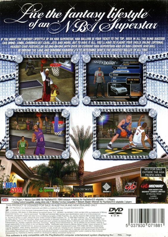 Back Cover for NBA Ballers (PlayStation 2)