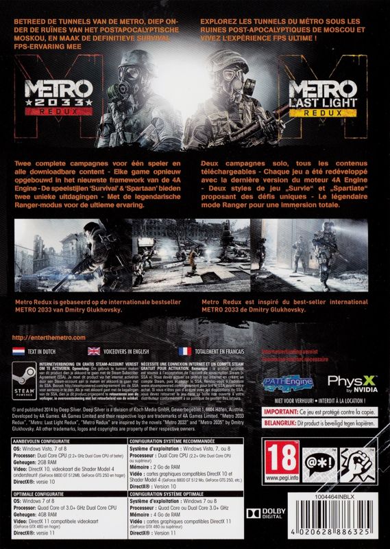 Back Cover for Metro: Redux (Windows)
