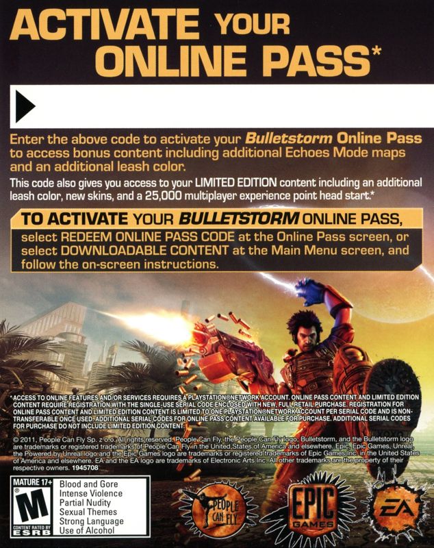 Other for Bulletstorm (Limited Edition) (PlayStation 3): DLC Code