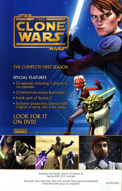 Manual for Star Wars: The Clone Wars - Republic Heroes (Xbox 360): Back