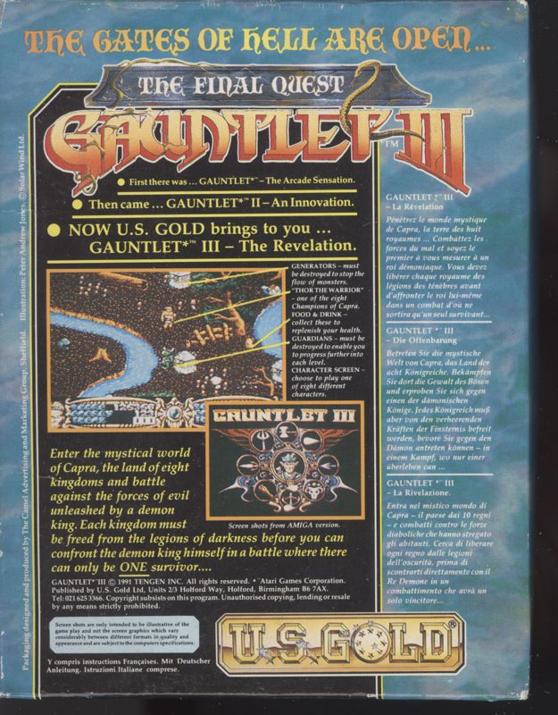 Back Cover for Gauntlet III: The Final Quest (ZX Spectrum)