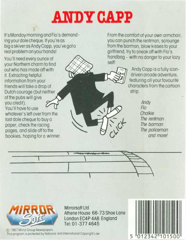 Back Cover for Andy Capp (Commodore 64)