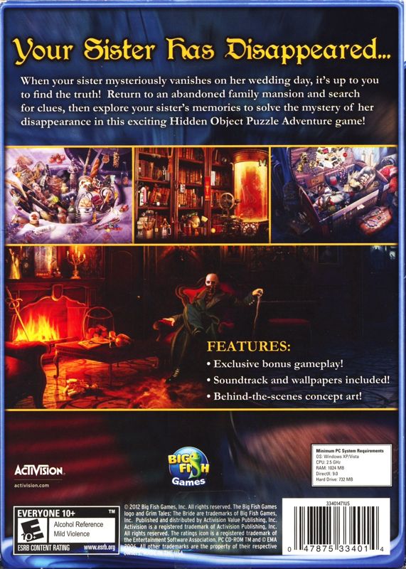 Back Cover for Grim Tales: The Bride (Collector's Edition) (Windows)