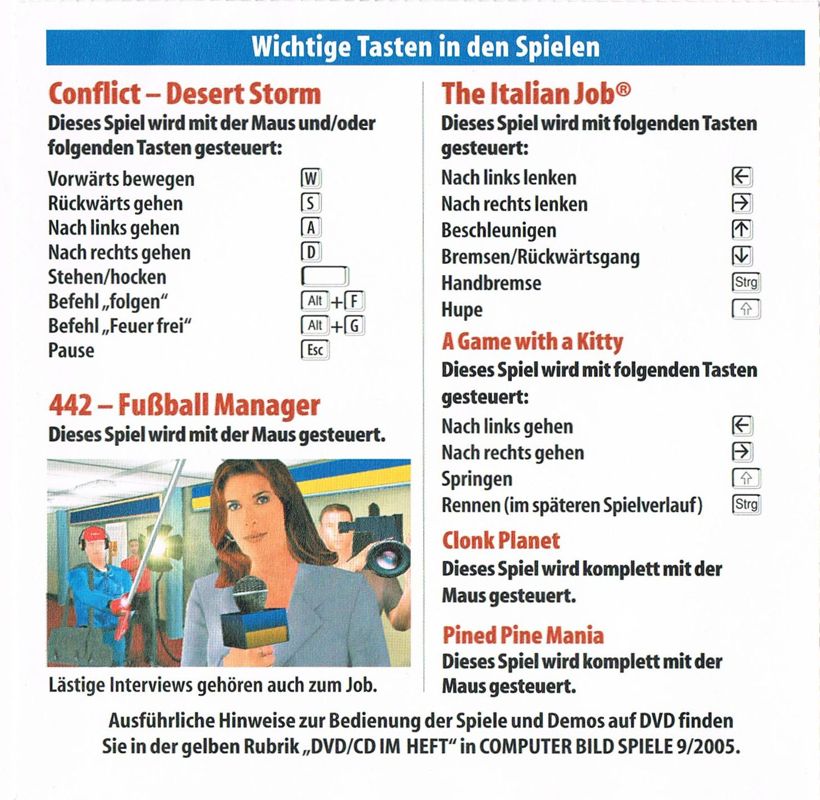 Inside Cover for FourFourTwo Touchline Passion (Windows) (ComputerBild Spiele Covermount DVD 11/2005)