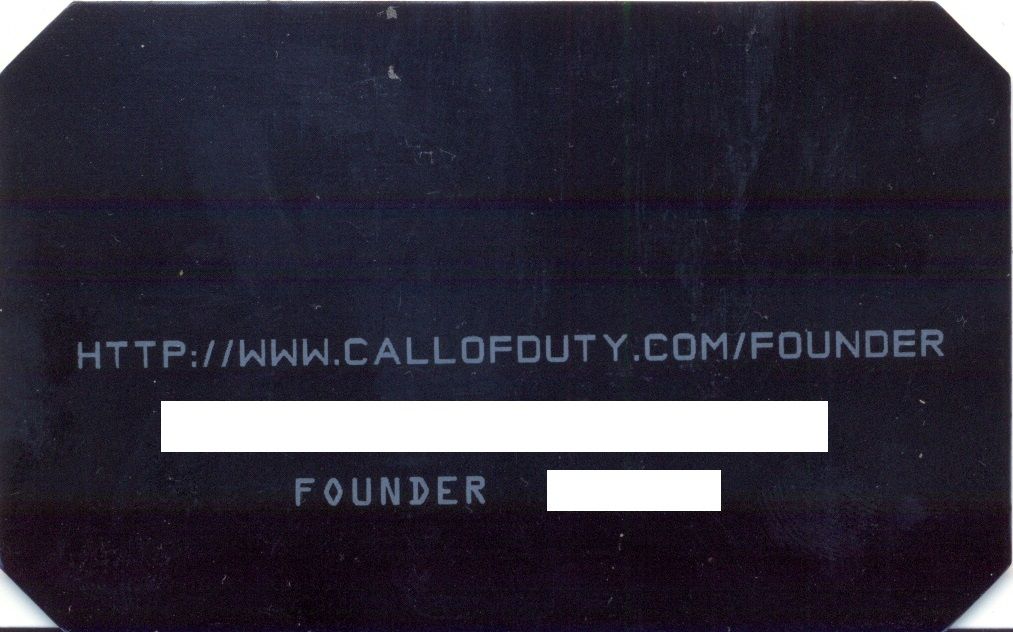Other for Call of Duty: MW3 (Hardened Edition) (Xbox 360): Elite Founder Member Card - Back