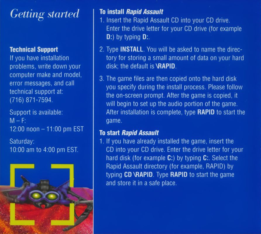Other for Rapid Assault (DOS): Jewel Case - Back