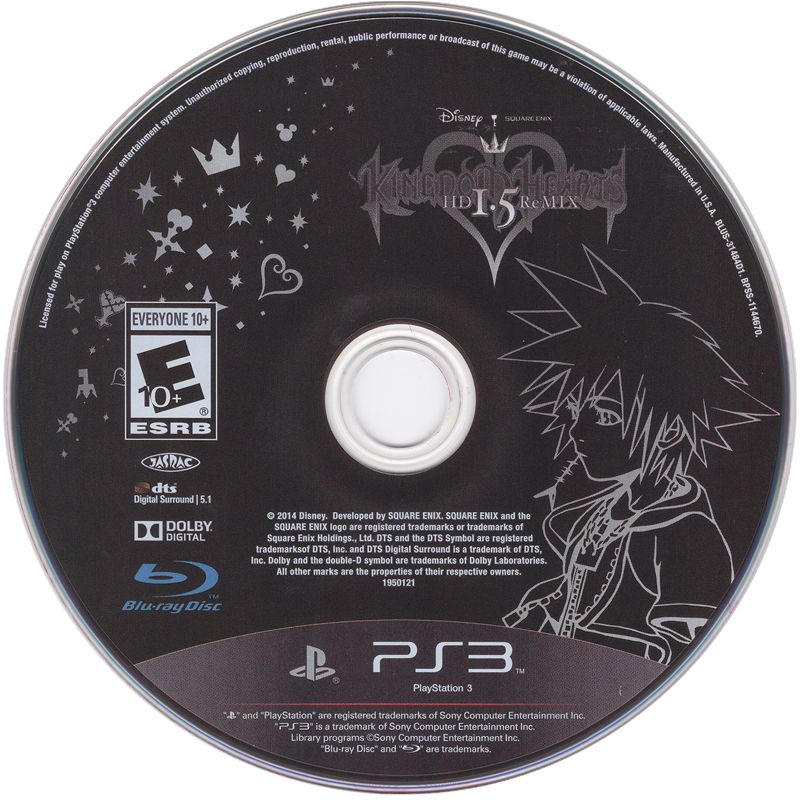 Media for Kingdom Hearts HD II.5 ReMIX (Collector's Edition) (PlayStation 3): Kingdom Hearts HD I.5 ReMIX disc