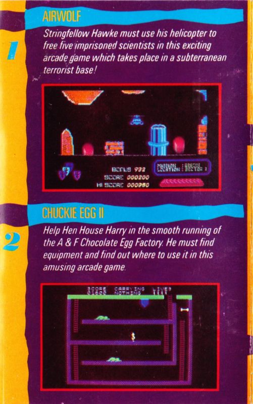 Inside Cover for Now Games 2 (Commodore 64)