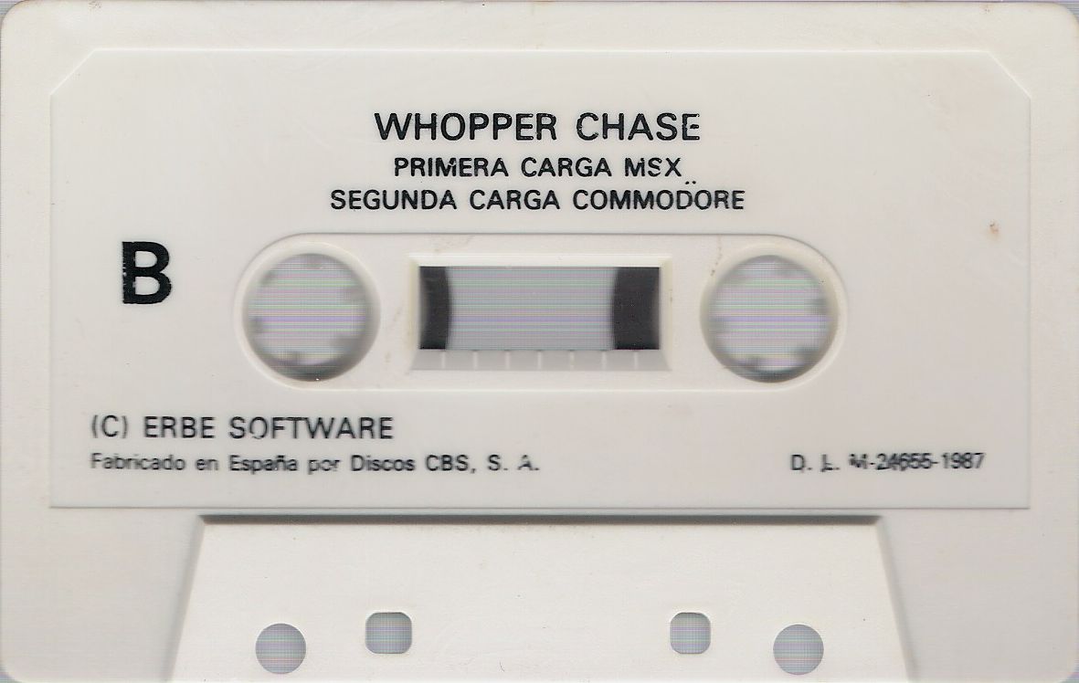 Media for Whopper Chase (Amstrad CPC and Commodore 64 and MSX and ZX Spectrum): MSX and Commodore