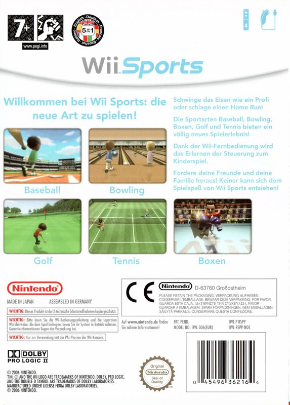 Other for Wii Sports (Wii) (Bundled with Wii): Keep Case - Back
