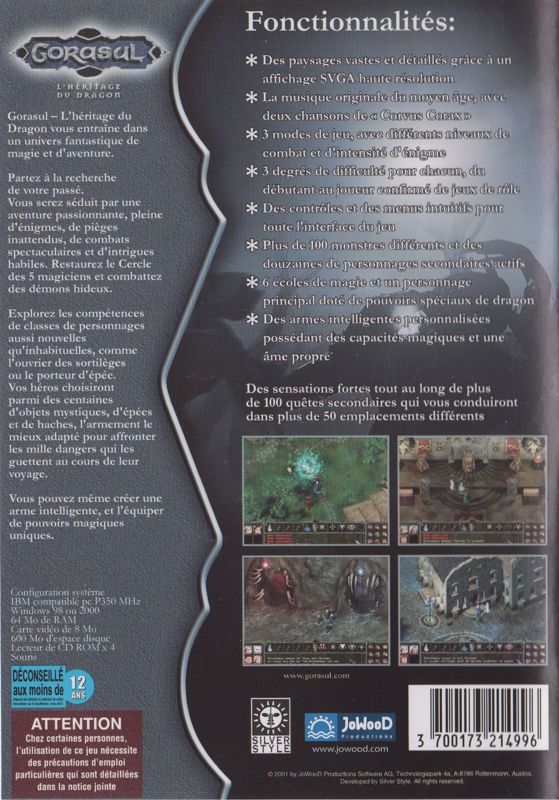 Back Cover for Gorasul: The Legacy of the Dragon (Windows)