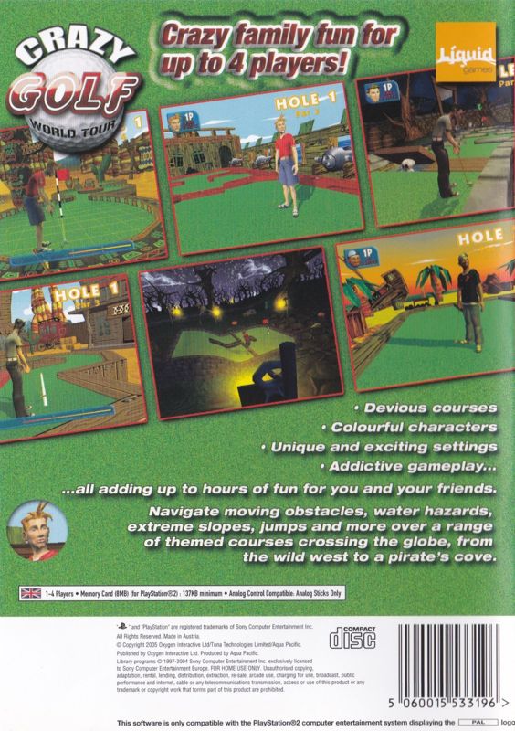 Back Cover for Crazy Golf: World Tour (PlayStation 2)