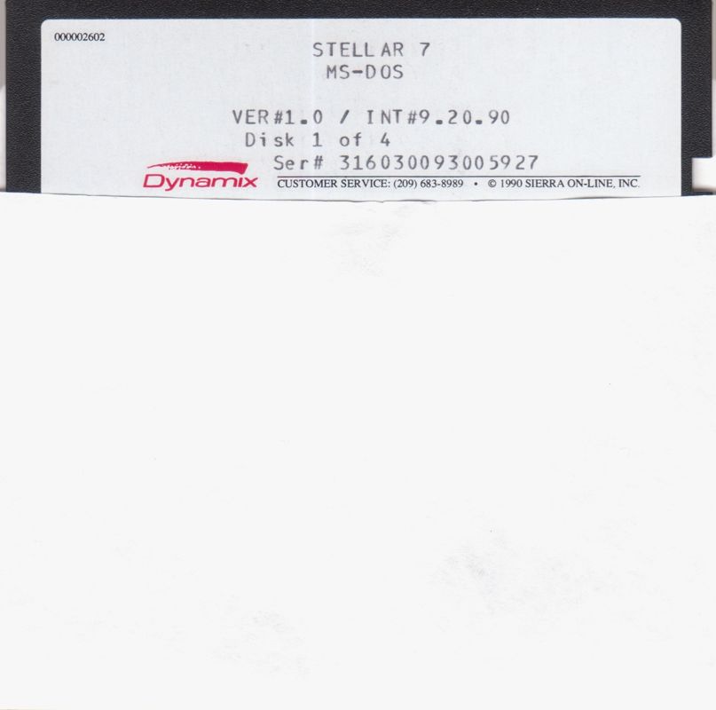 Media for Stellar 7 (DOS) (Alternate release): 5.25" Disk 1/4