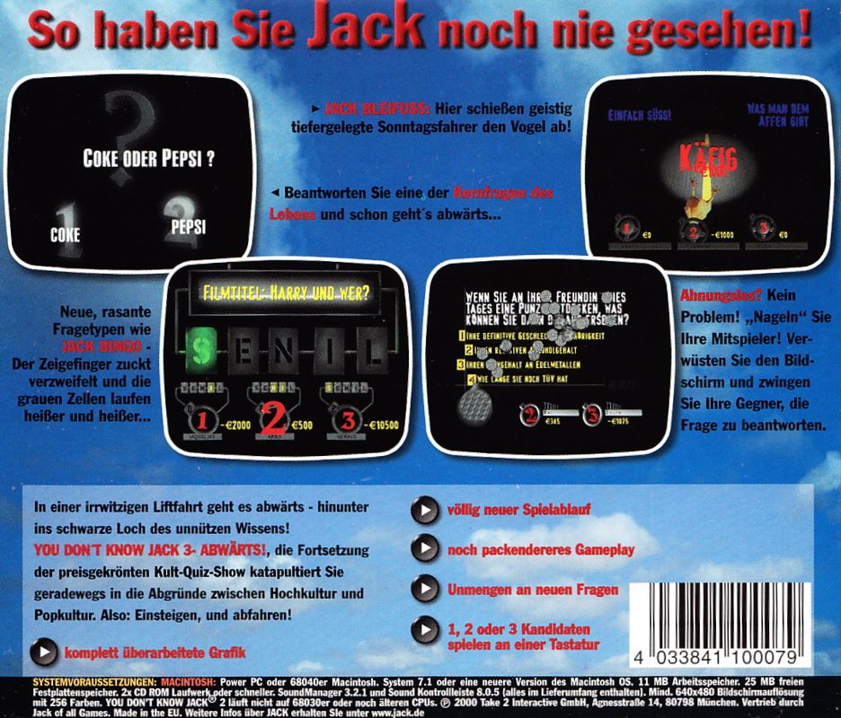 Other for You Don't Know Jack: Volume 4 - The Ride (Macintosh): Jewel Case - Back