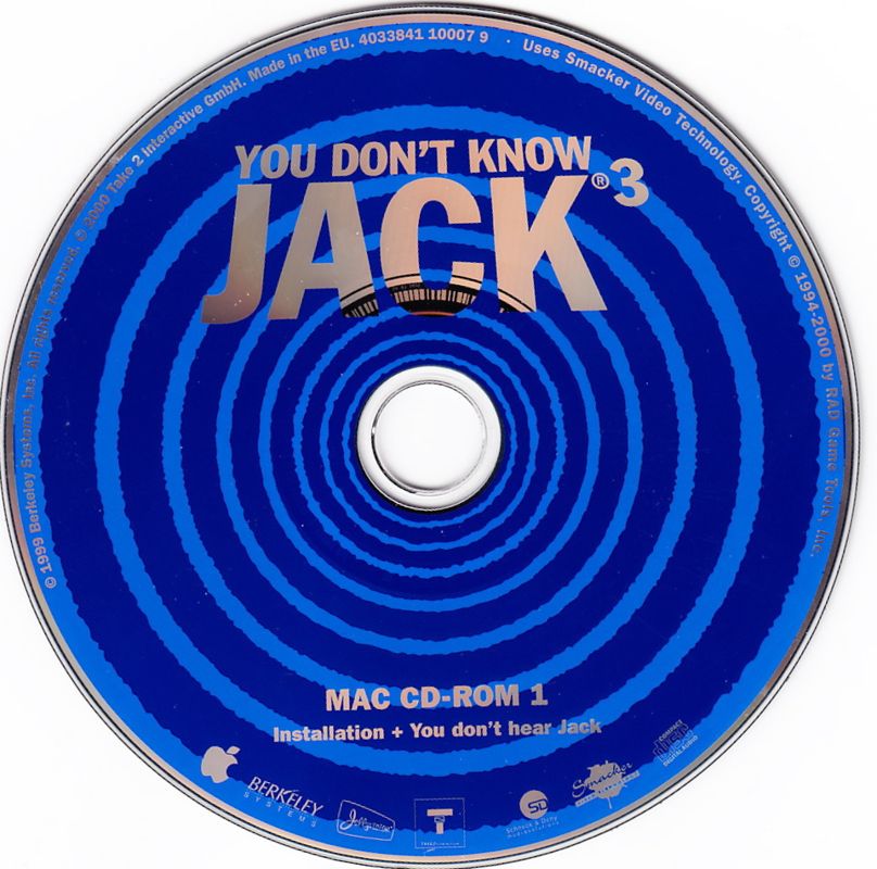Media for You Don't Know Jack: Volume 4 - The Ride (Macintosh): Installation Disc