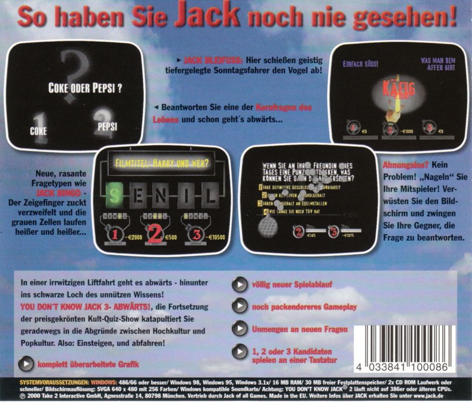 Other for You Don't Know Jack: Volume 4 - The Ride (Windows): Jewel Case - Back