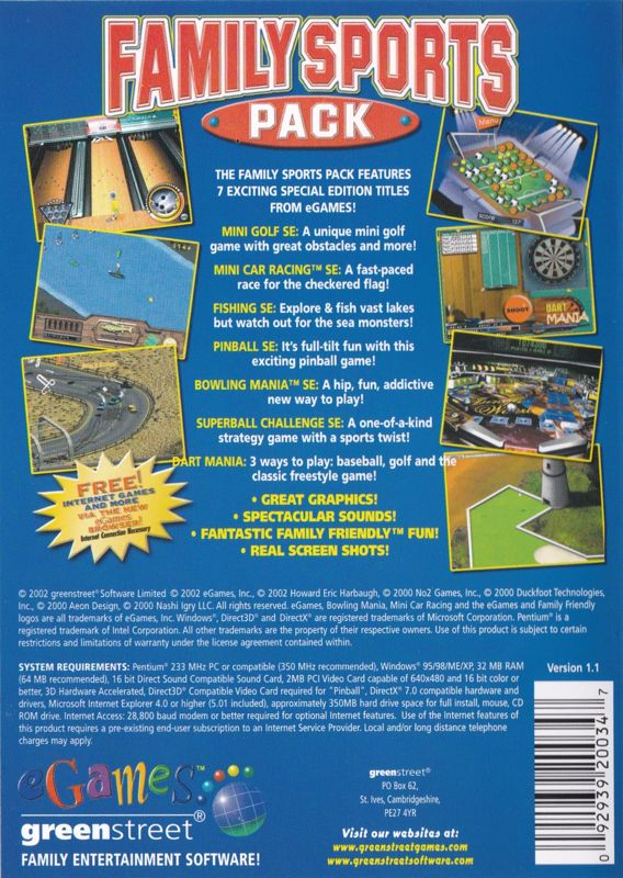 Back Cover for Family Sports Pack (Windows)
