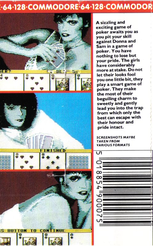 Back Cover for Strip Poker II Plus (Commodore 64) (Byte Back re-release)