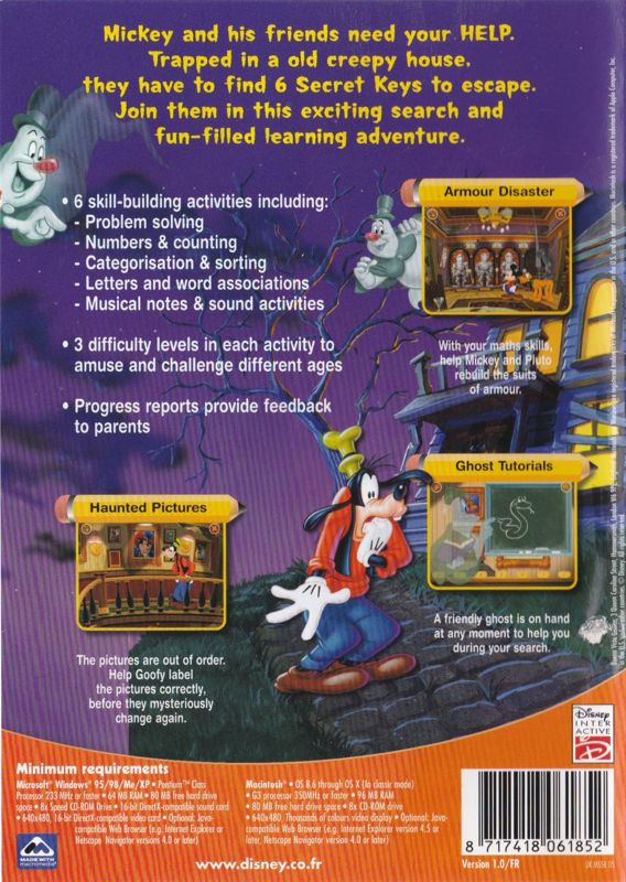 Back Cover for Disney Learning Adventure: Search for the Secret Keys (Macintosh and Windows)