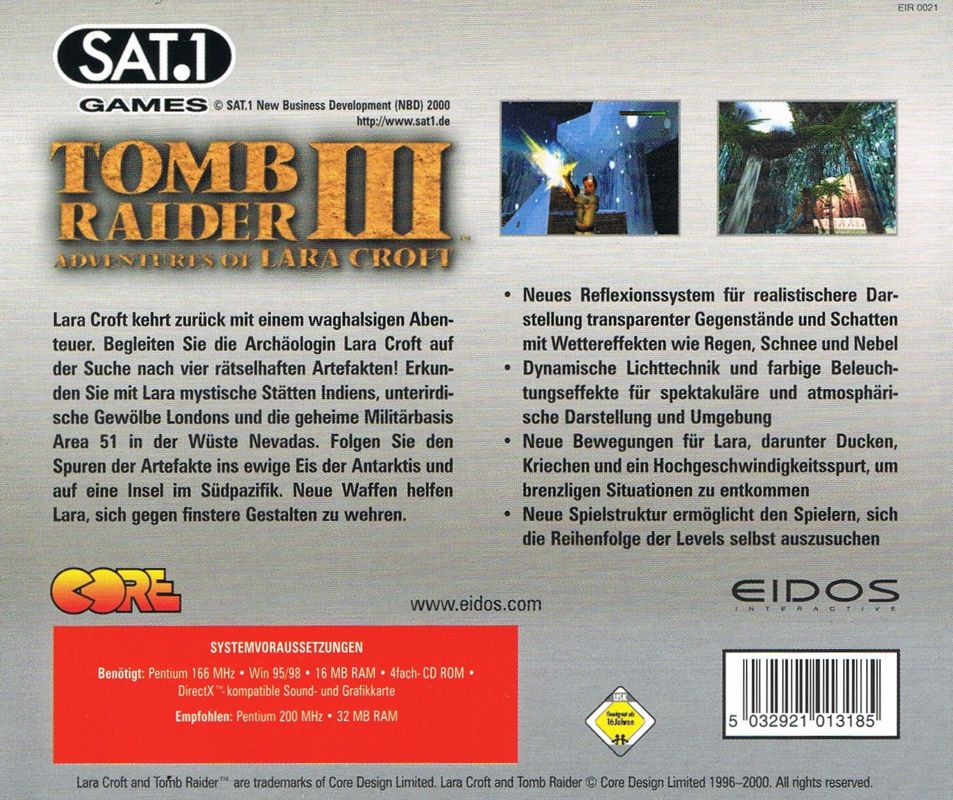 Tomb Raider III: Adventures of Lara Croft cover or packaging material ...