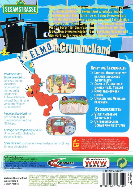 Back Cover for The Adventures of Elmo in Grouchland (Windows)