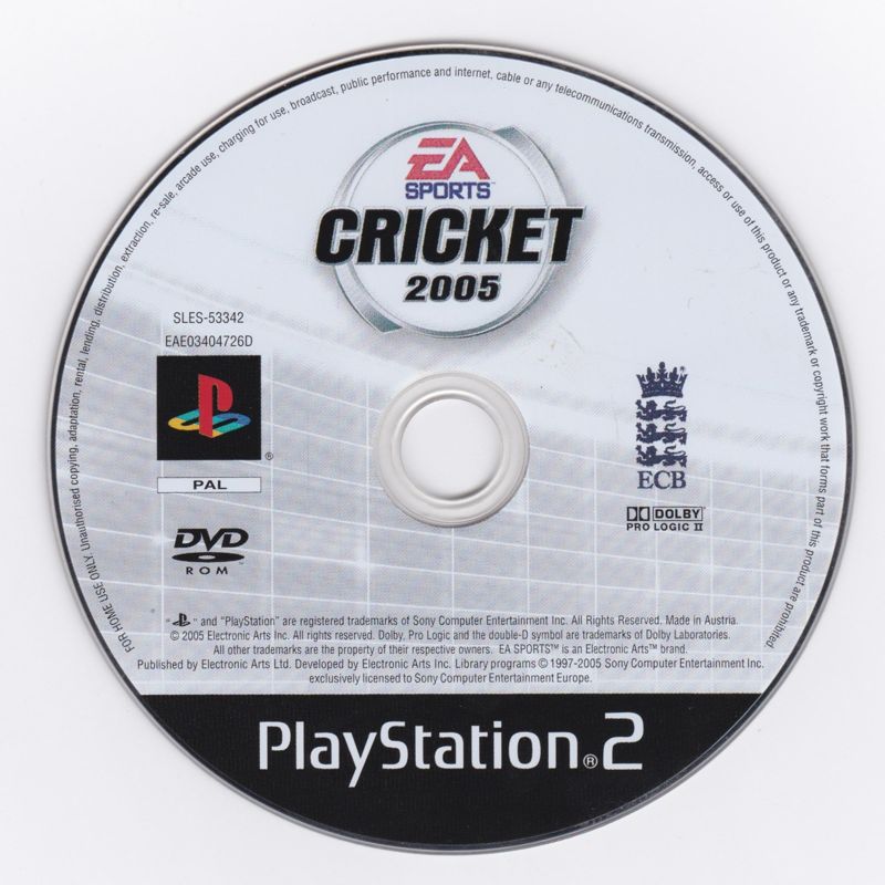 Media for Cricket 2005 (PlayStation 2)
