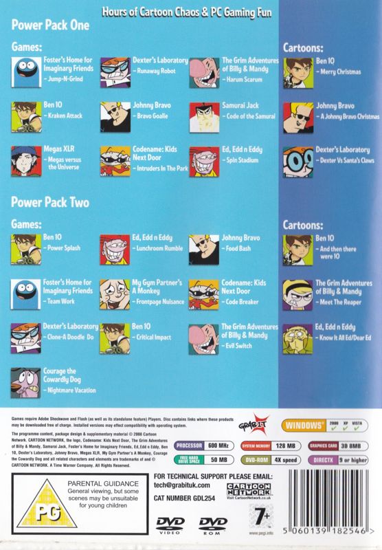 Back Cover for Cartoon Network Power Pack (Windows)