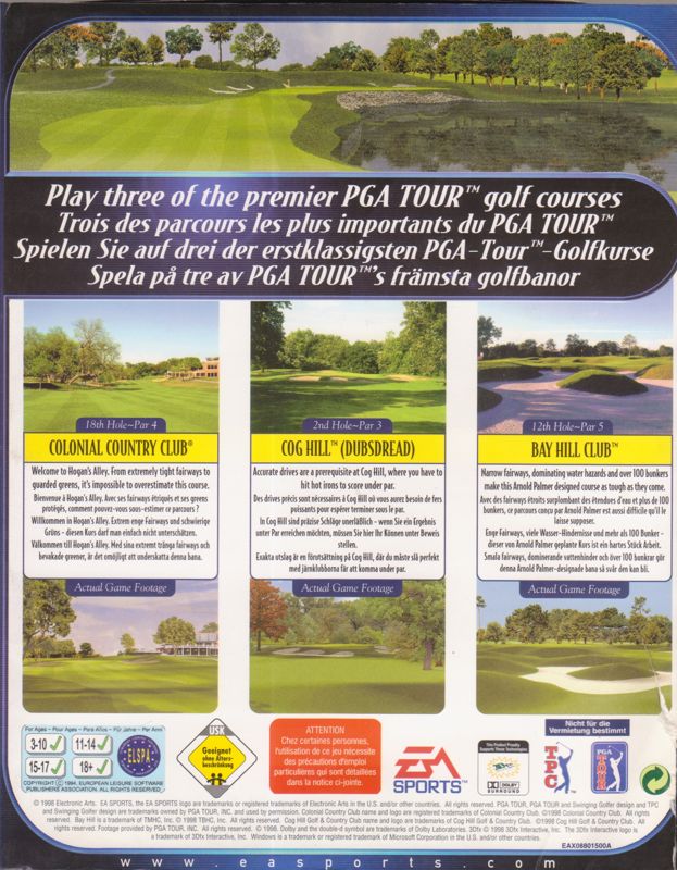 Back Cover for The Tournament Courses (Windows)
