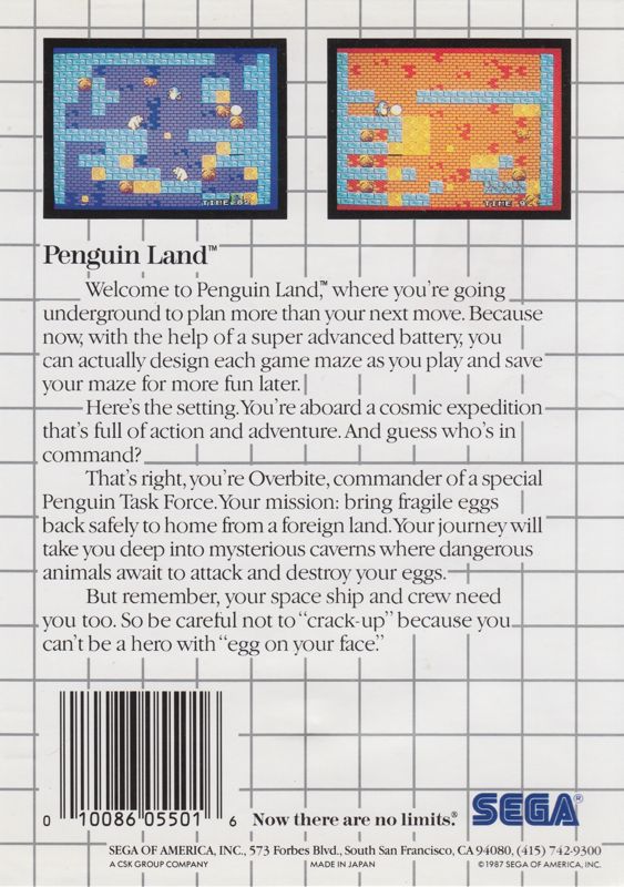 Back Cover for Penguin Land (SEGA Master System)