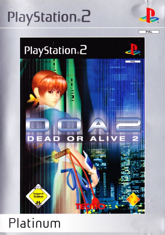 Front Cover for Dead or Alive 2 (PlayStation 2) (Platinum release)