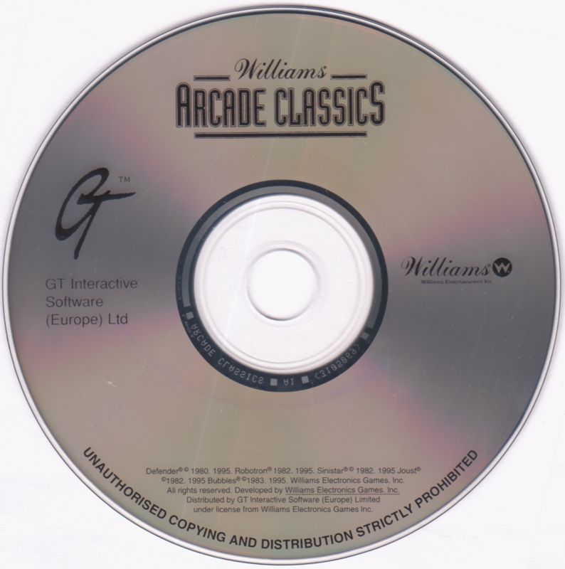 Media for Williams Arcade Classics (DOS and Windows)