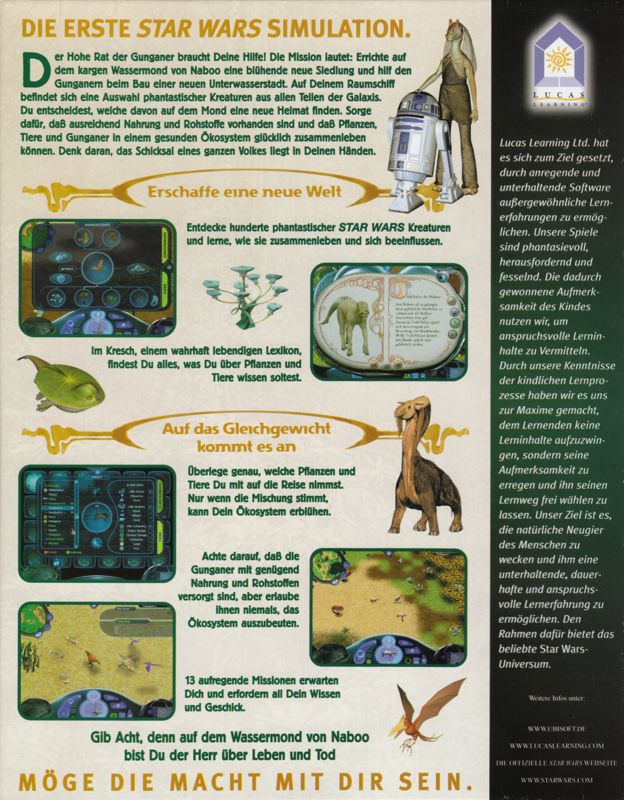 Back Cover for Star Wars: Episode I - The Gungan Frontier (Windows)