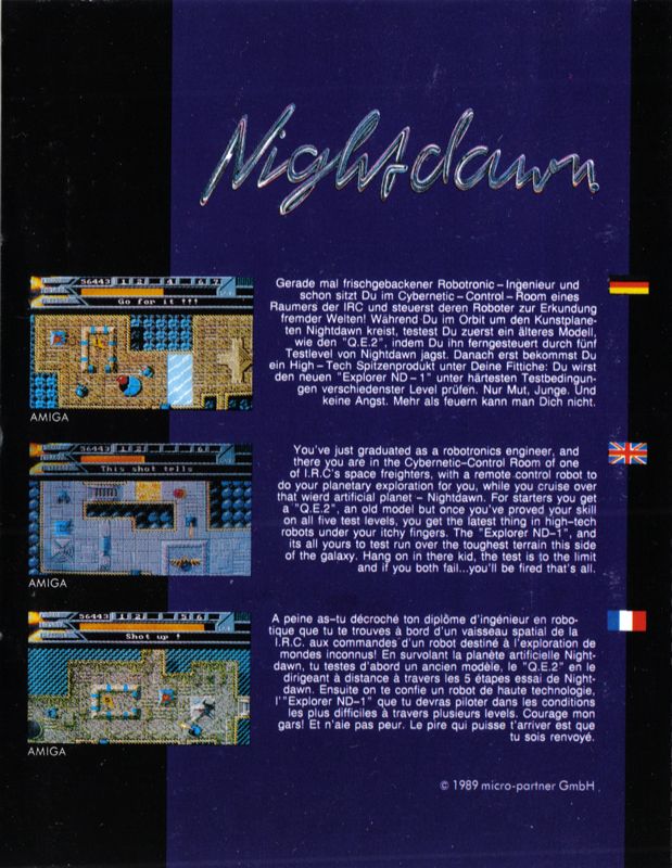 Back Cover for Nightdawn (Commodore 64)