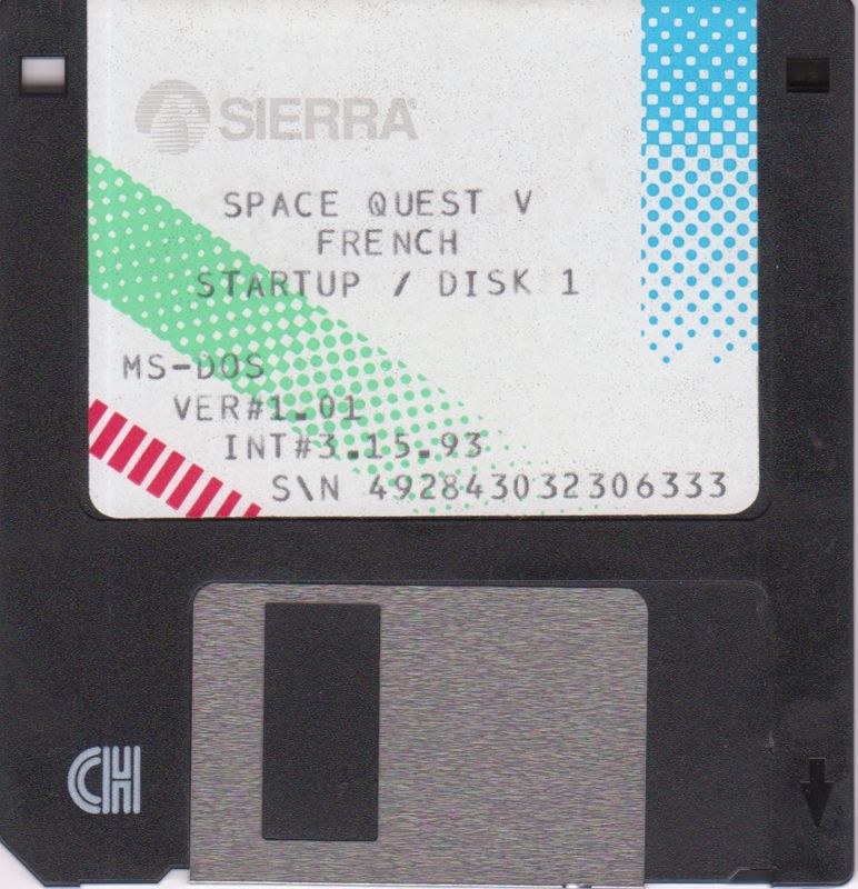 Media for Space Quest V: The Next Mutation (DOS) (3.5" Disk version): French Startup Disk