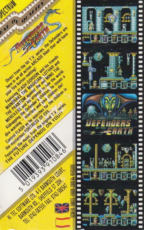 Back Cover for Defenders of the Earth (ZX Spectrum)