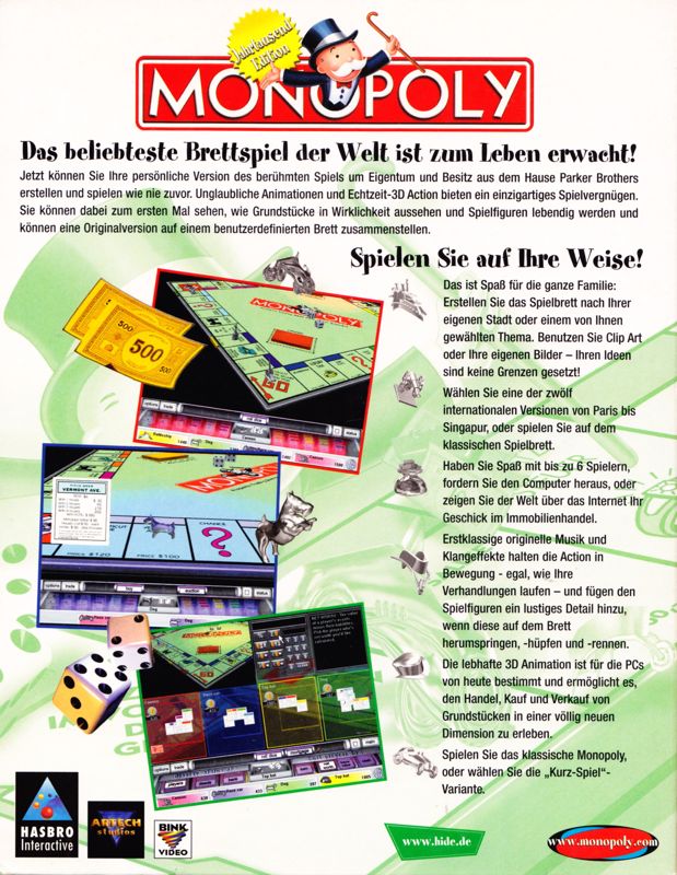 Back Cover for Monopoly (Windows)