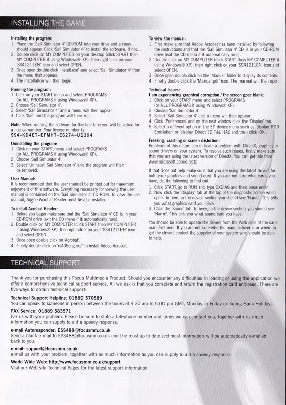 Sail Simulator 4 cover or packaging material MobyGames