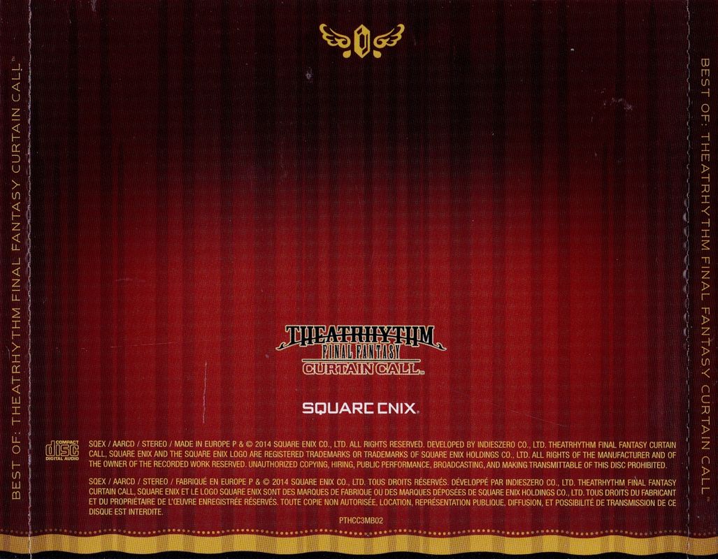 Soundtrack for Theatrhythm: Final Fantasy - Curtain Call (Collector's Edition) (Nintendo 3DS): Best of Theatrhythym: Curtain Call - Jewel Case - Back