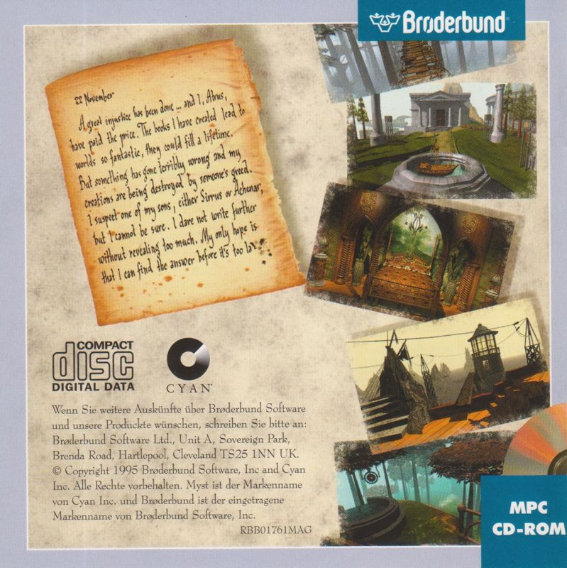 Inside Cover for Myst (Windows and Windows 3.x) (OEM release)